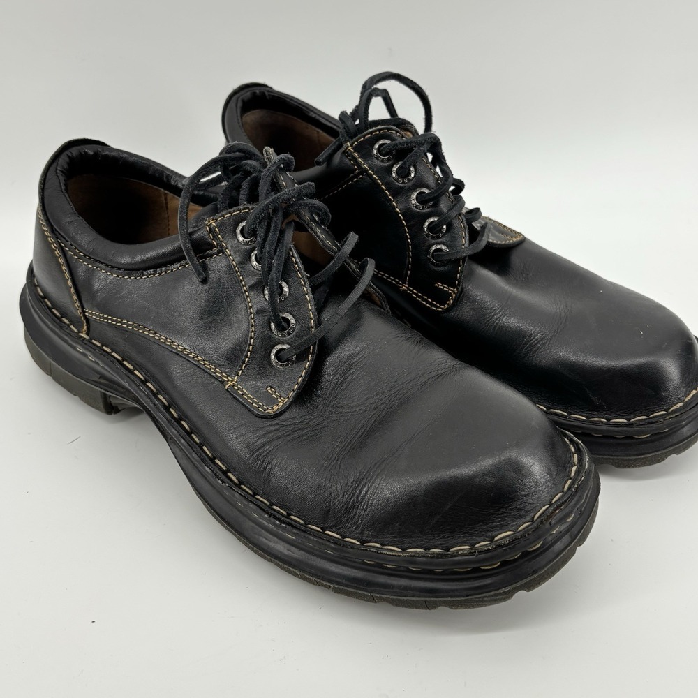 Børn Mens Shoes Size 9 EU42.5 Oxford Black Full Grain Leather Lace Up Comfort